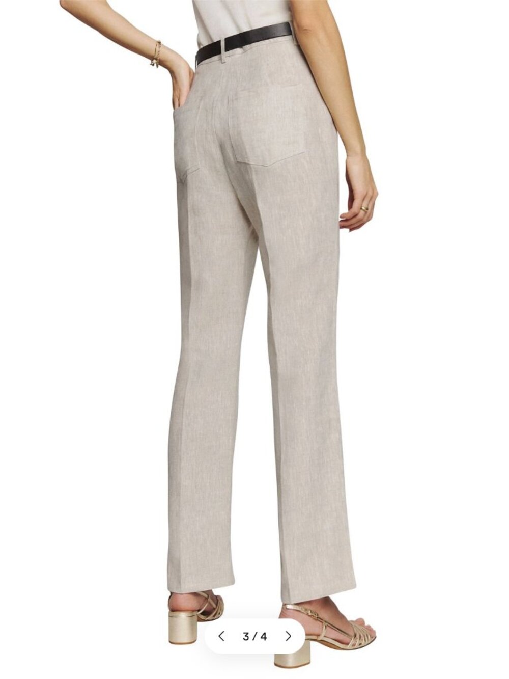 100% linen. Reformation Petites Freddie Linen Pant Oatmeal - Size 4P - Picture 3 of 6